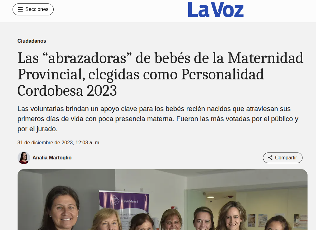 Abrazadoras bebés Maternidad